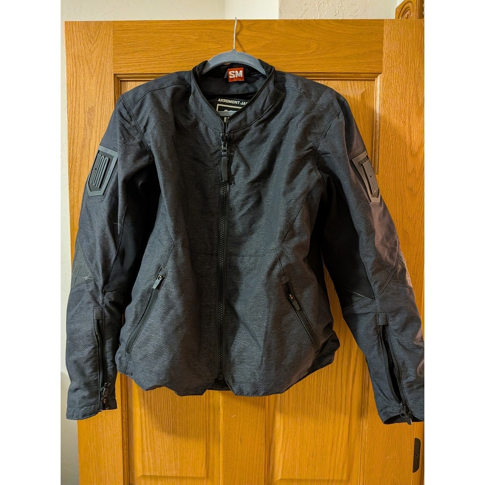 Icon Akromont Motorcycle Jacket Gray Black D3O Armor Mens Small‎ SM